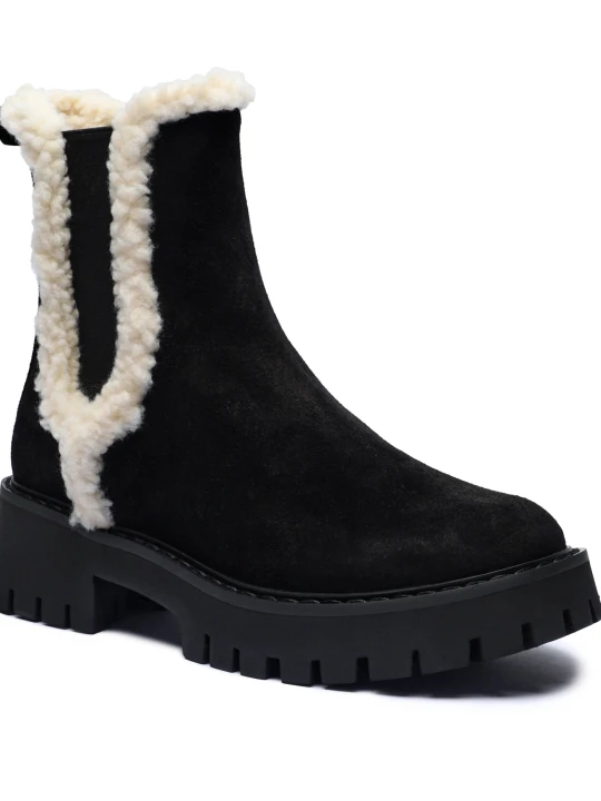 Zdjęcie produktu Michael Kors Sztyblety ASHER | shearling | zamsz czarny
