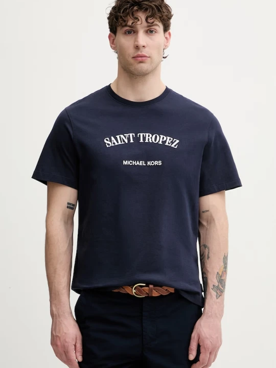 Zdjęcie produktu Michael Kors T-shirt męski bawełniany granatowy