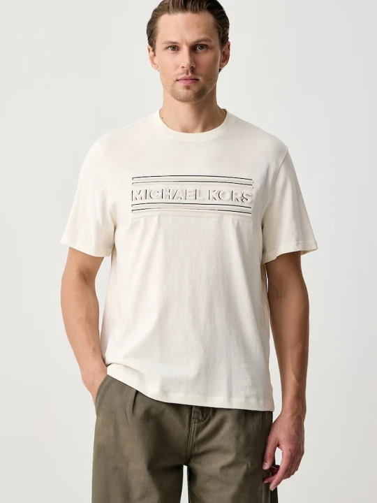 Zdjęcie produktu Michael Kors T-shirt męski bawełniany beżowy