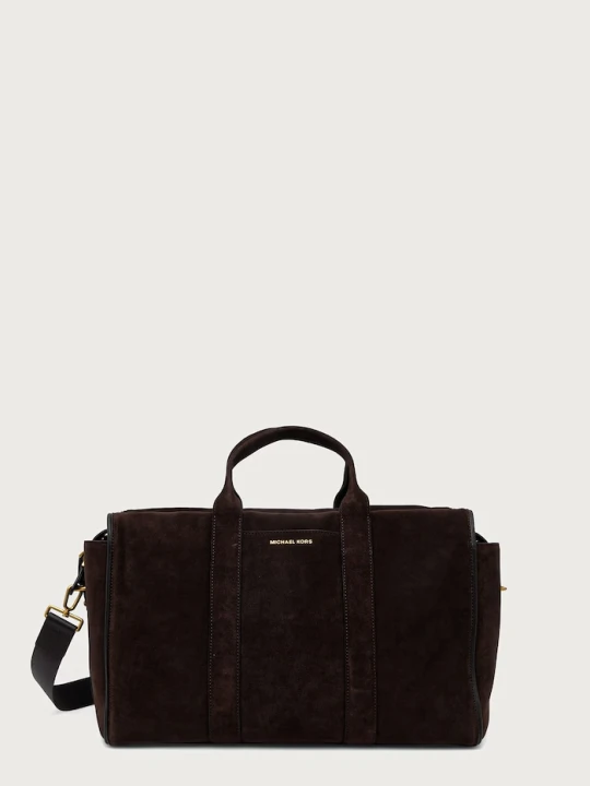 Zdjęcie produktu Michael Kors torba podróżna męska zamszowa NICHOLAS brązowy