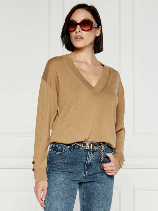 Zdjęcie produktu Michael Kors Wełniany sweter | Regular Fit beżowy