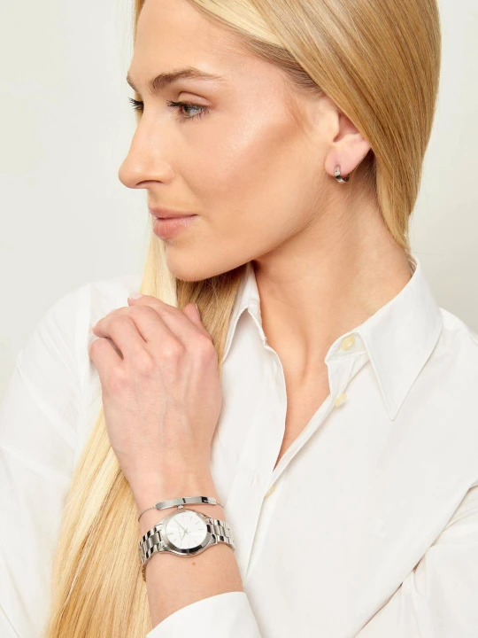 Zdjęcie produktu Michael Kors Zegarek + bransoletka + kolczyki Slim Runway MK7563SET srebrny