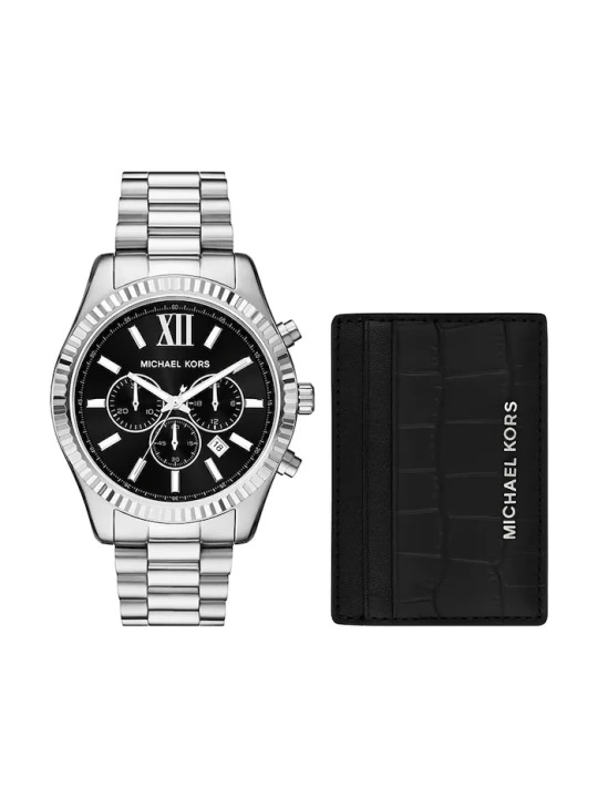 Zdjęcie produktu Michael Kors zegarek i etui na karty srebrny