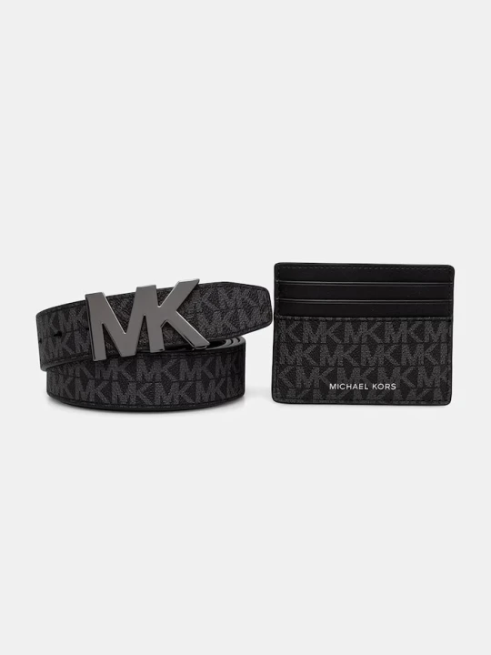 Zdjęcie produktu Michael Kors zestaw etui na karty i pasek męski czarny
