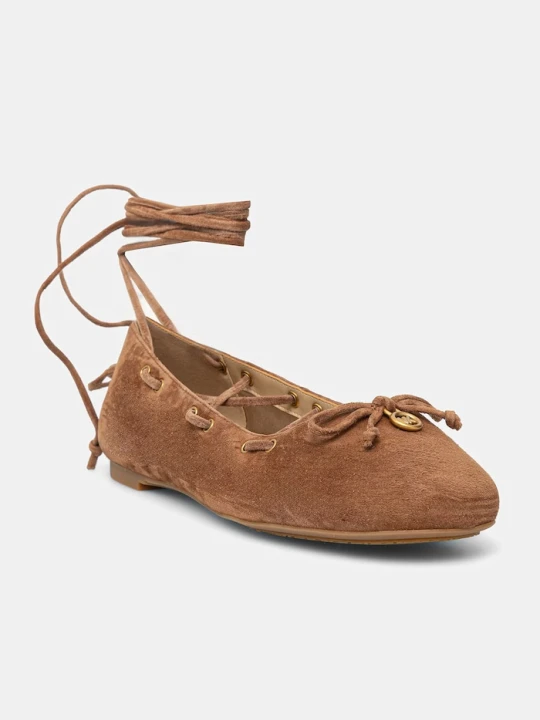 Zdjęcie produktu MICHAEL Michael Kors baleriny zamszowe Shae Flex Ballet brązowy