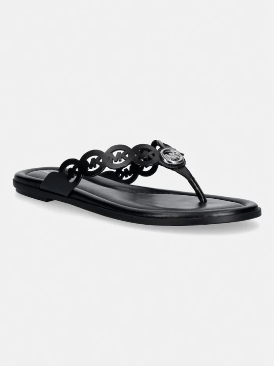 Zdjęcie produktu MICHAEL Michael Kors japonki damskie skórzane Janie Thong Sandal czarny