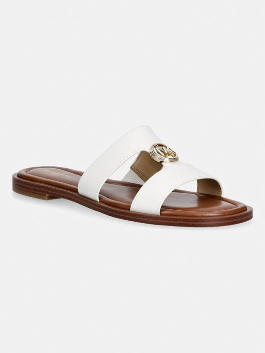 Zdjęcie produktu MICHAEL Michael Kors klapki damskie skórzane Erin Flat Sandal biały