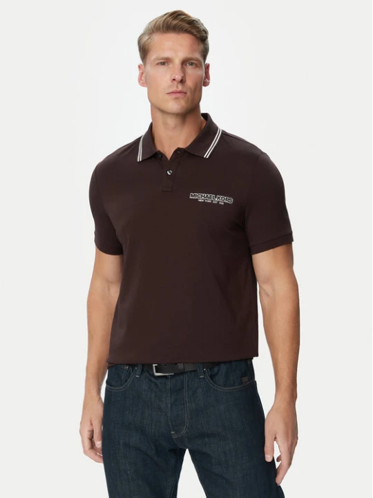 Zdjęcie produktu MICHAEL Michael Kors Polo CF6536S19P Brązowy ciemny Regular Fit