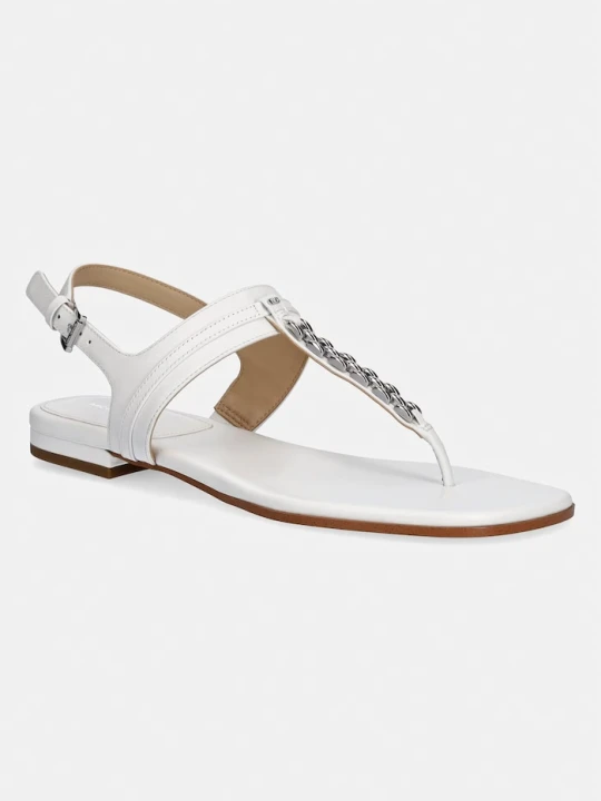 Zdjęcie produktu MICHAEL Michael Kors sandały na płaskim obcasie damskie skórzane Marcia Thong Sandal biały