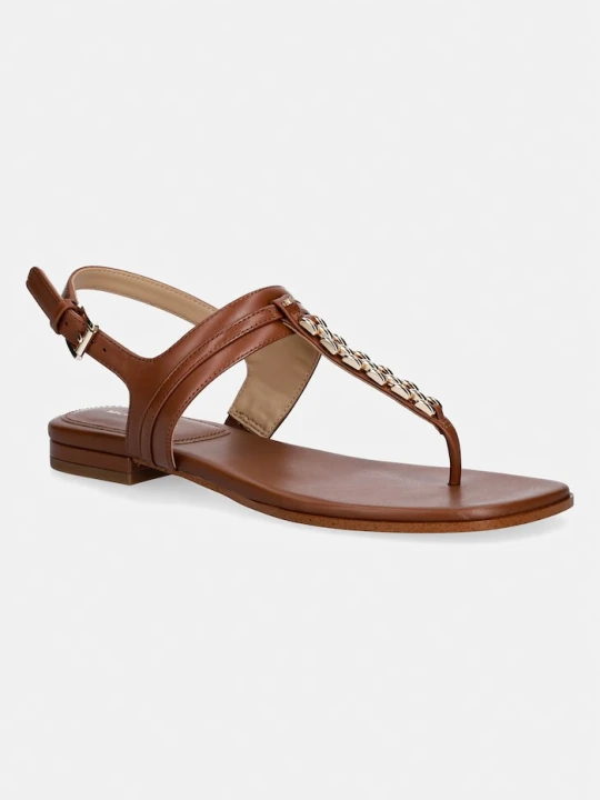 Zdjęcie produktu MICHAEL Michael Kors sandały na płaskim obcasie damskie skórzane Marcia Thong Sandal brązowy