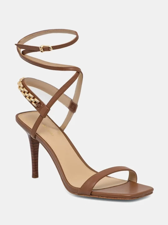 Zdjęcie produktu MICHAEL Michael Kors sandały na szpilce skórzane Marcia Heeled Sandal brązowy