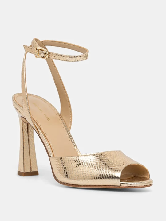 Zdjęcie produktu MICHAEL Michael Kors sandały na wysokim obcasie skórzane Rosie High Sandal złoty