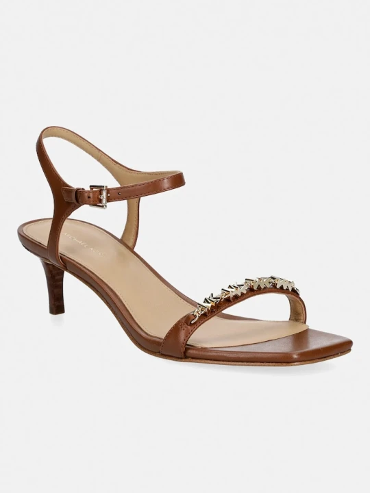 Zdjęcie produktu MICHAEL Michael Kors sandały skórzane Dina Kitten Sandal brązowy