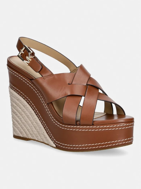 Zdjęcie produktu MICHAEL Michael Kors sandały skórzane Nora Wedge brązowy