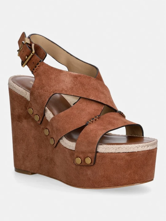 Zdjęcie produktu MICHAEL Michael Kors sandały zamszowe Raven Wedge Sandal brązowy