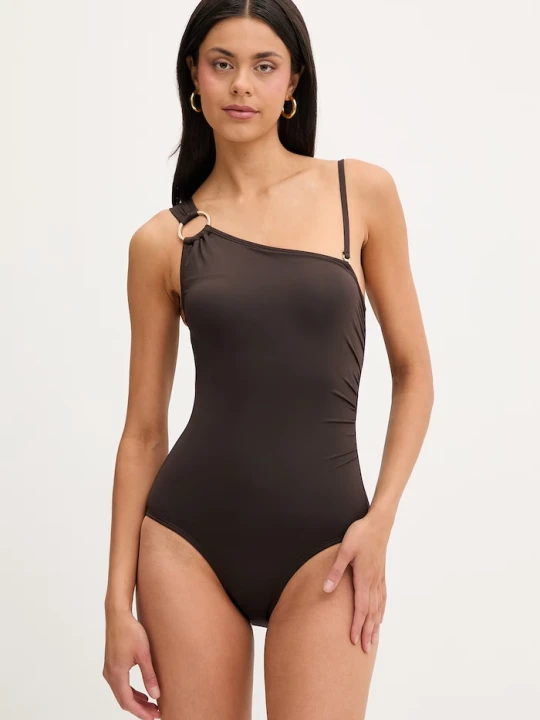 Zdjęcie produktu MICHAEL Michael Kors strój kąpielowy jednoczęściowy damski ONE SHOULDER ONE PIECE brązowy