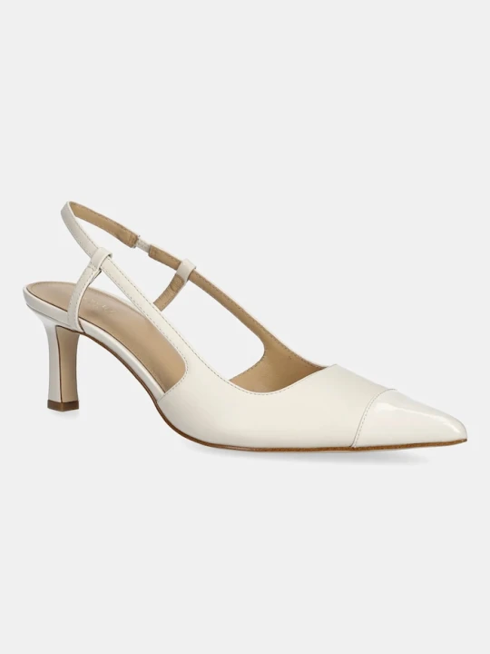 Zdjęcie produktu MICHAEL Michael Kors szpilki skórzane Alora Toe Cap Mid Sling biały