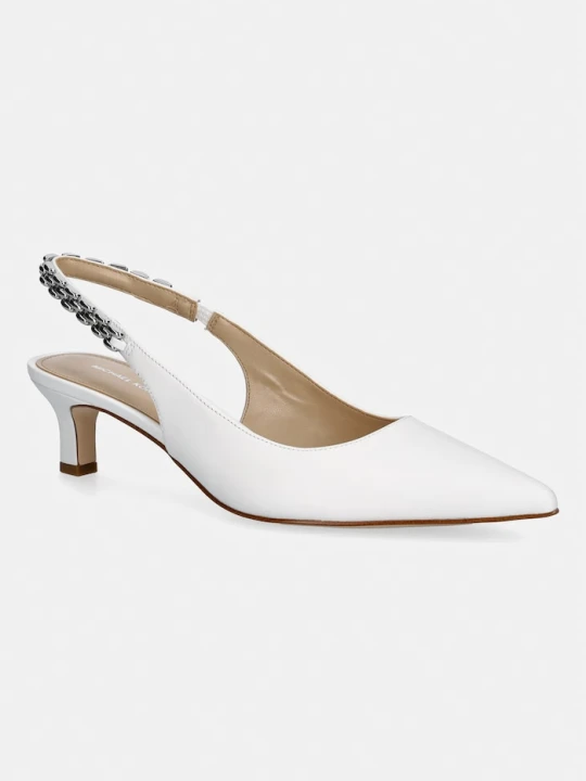 Zdjęcie produktu MICHAEL Michael Kors szpilki skórzane Marcia Kitten Sling Pump biały
