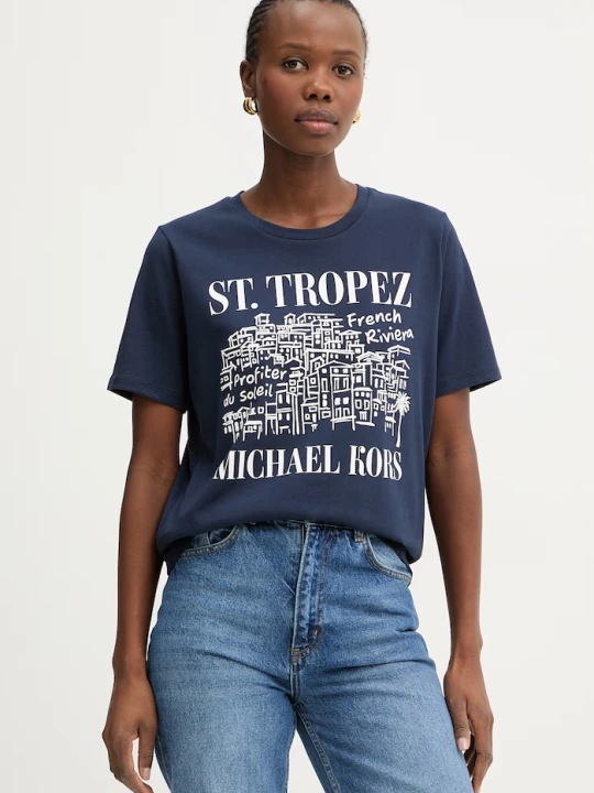 Zdjęcie produktu MICHAEL Michael Kors t-shirt damski bawełniany granatowy