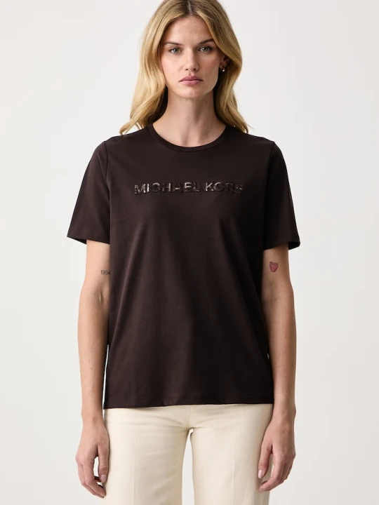 Zdjęcie produktu MICHAEL Michael Kors T-shirt damski bawełniany brązowy
