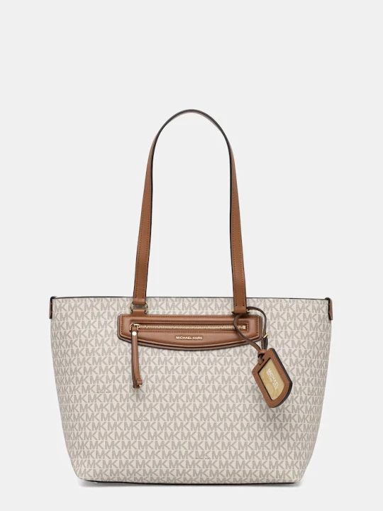 Zdjęcie produktu MICHAEL Michael Kors torebka shopper damska z imitacji skóry beżowy