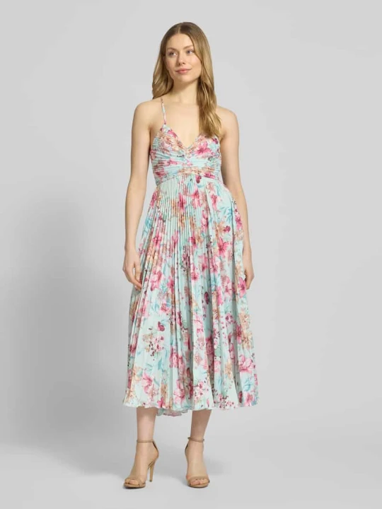 Zdjęcie produktu Midikleid o kroju regular fit w plisowanym wyglądzie ADLYSH Jasnoniebieski