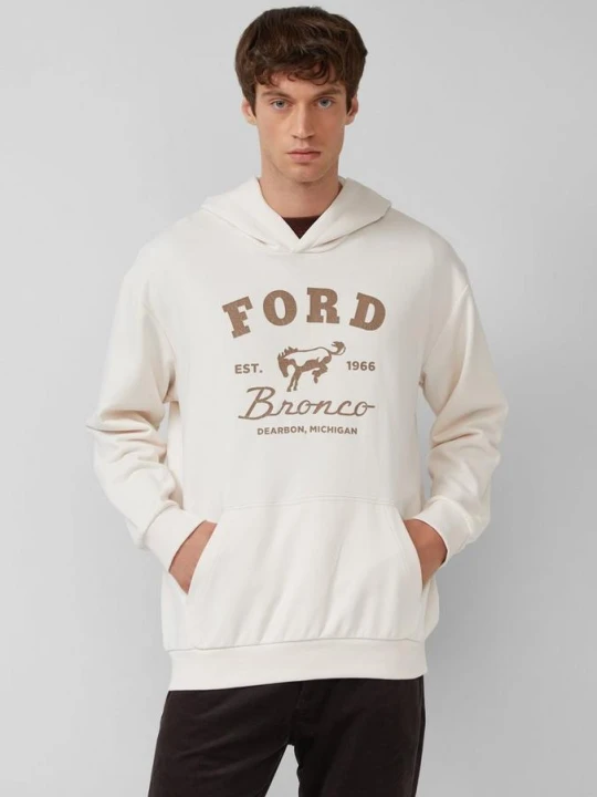 Zdjęcie produktu Miękka bluza z kapturem z grafiką Ford® | Discovery Channel® s.Oliver kremowy