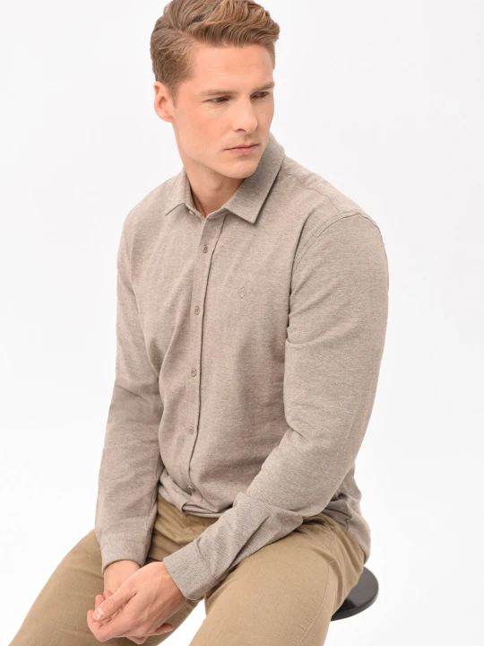 Zdjęcie produktu Miękka koszula, Slim Fit, K-STERRY Volcano Szary melanż