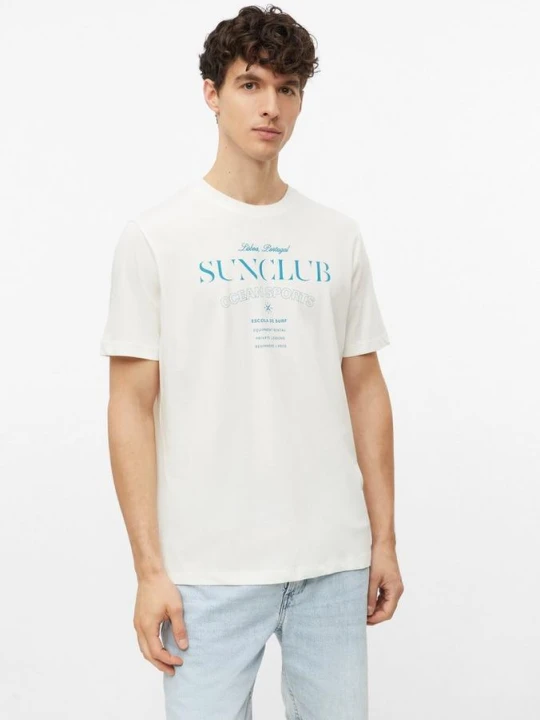 Zdjęcie produktu Miękki bawełniany T-shirt z nadrukiem z przodu s.Oliver kremowy