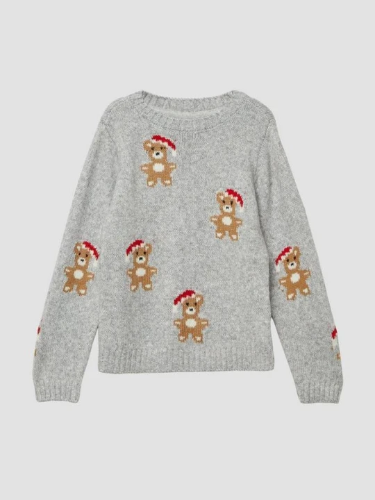 Zdjęcie produktu Miękki sweter z dzianiny z motywami świątecznymi s.Oliver szary