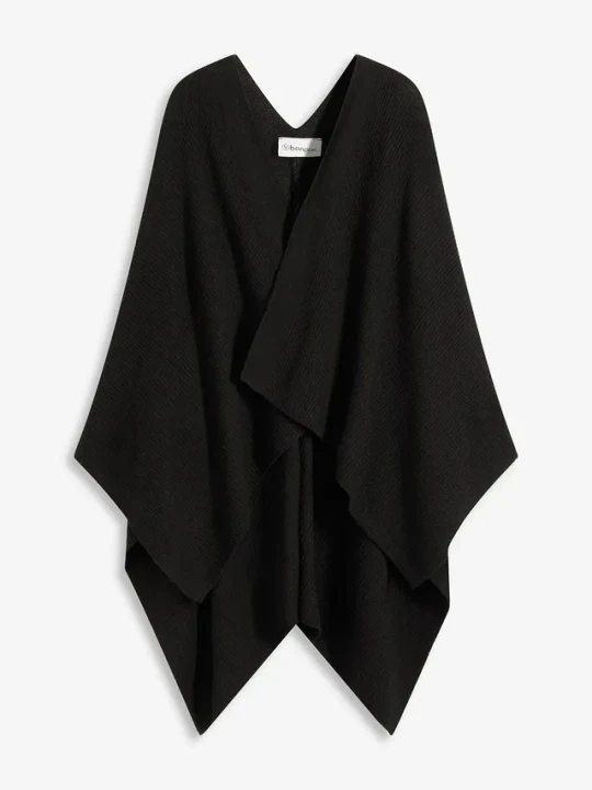 Zdjęcie produktu Miękkie poncho BonPrix czarny
