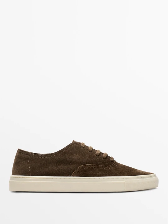 Zdjęcie produktu Miękkie Sportowe Buty Z Zamszu - Brązowy - Massimo Dutti - Male