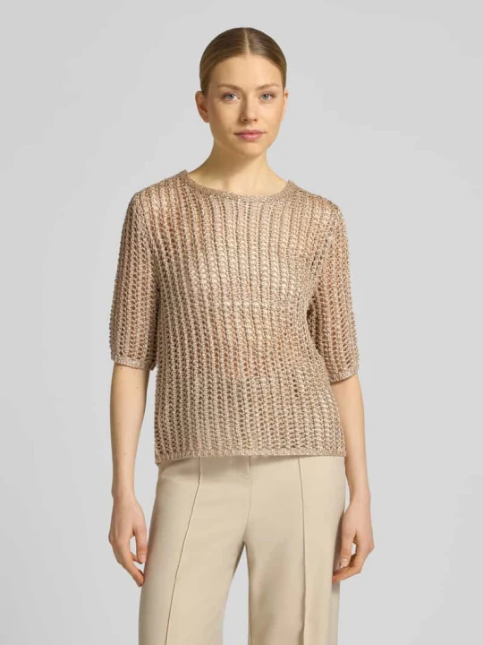 Zdjęcie produktu mieszanka wiskozy w imitacja dzianiny, krój regular fit t-shirt Betty Barclay Beżowy