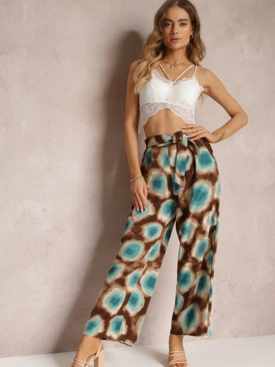 Zdjęcie produktu Miętowe Spodnie Laomethylia R&f Fashion Miętowy