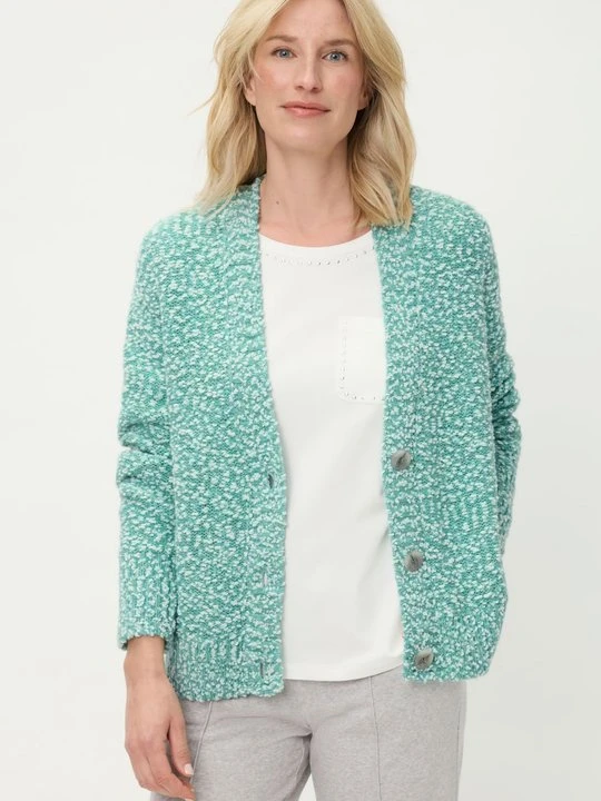 Zdjęcie produktu Miętowy kardigan damski Henny z dzianiny boucle – Soft Vibes Olsen