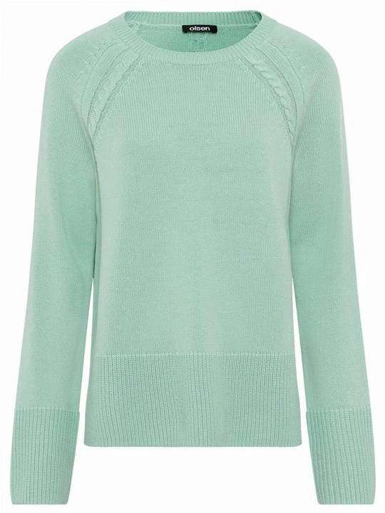 Zdjęcie produktu Miętowy sweter damski Henny z wełną merino - Cool Vision Olsen