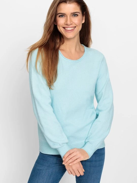 Zdjęcie produktu Miętowy sweter damski Henny z wiskozą - Coast Vibes Olsen