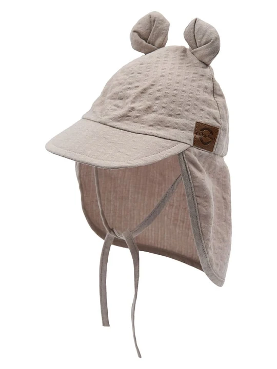 Zdjęcie produktu mikk-line Czapka w kolorze beżowym z osłoną karku rozmiar: 51 cm