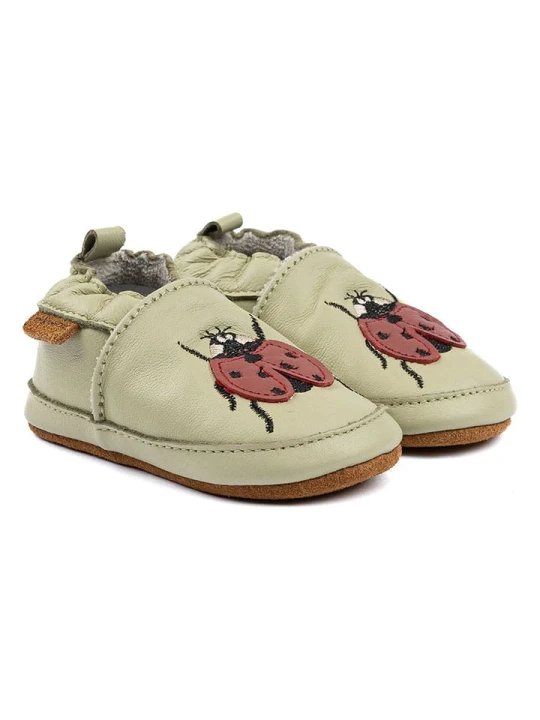 Zdjęcie produktu mikk-line Skórzane buty w kolorze zielonym do nauki chodzenia rozmiar: 26/27