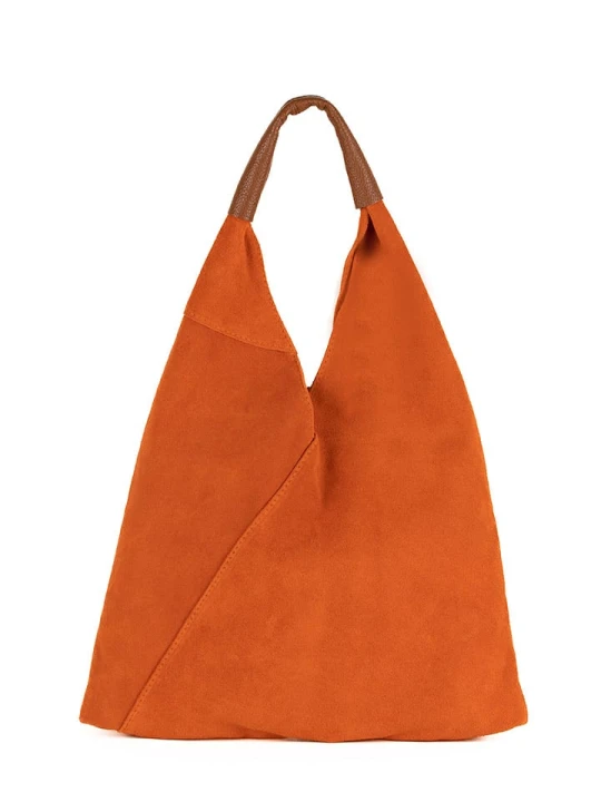 Zdjęcie produktu Mila Blu Skórzana torebka "Mirtillo" w kolorze pomarańczowym - 34 x 39 x 8 cm rozmiar: onesize