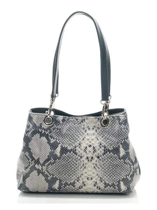 Zdjęcie produktu Mila Blu Skórzana torebka "Sorbo" w kolorze szarym - 30 x 27 x 12 cm rozmiar: onesize