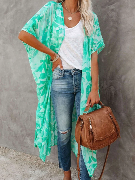 Zdjęcie produktu Milan Kiss Kimono w kolorze zielono-białym rozmiar: XL