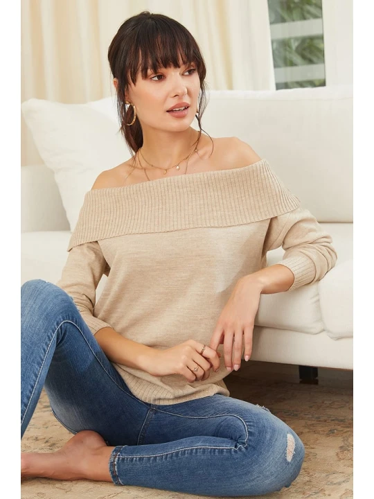 Zdjęcie produktu Milan Kiss Sweter w kolorze beżowym rozmiar: M