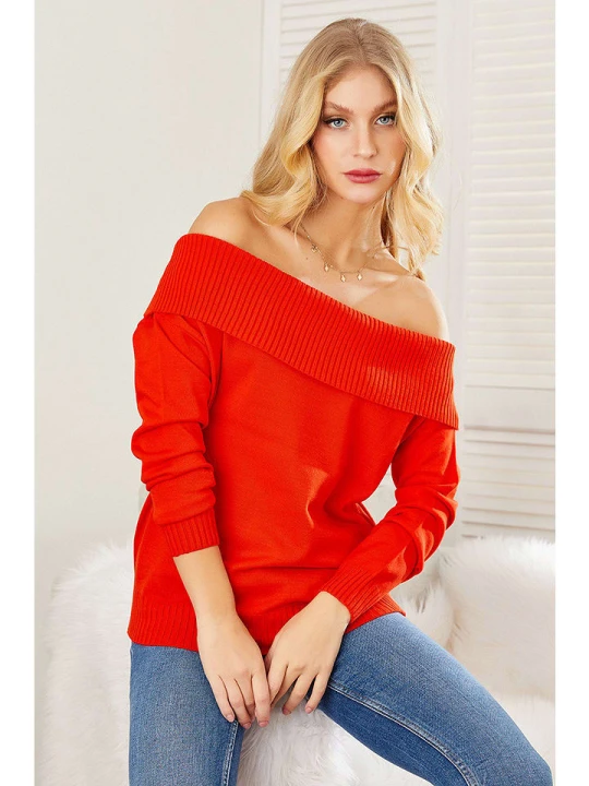 Zdjęcie produktu Milan Kiss Sweter w kolorze czerwonym rozmiar: XL