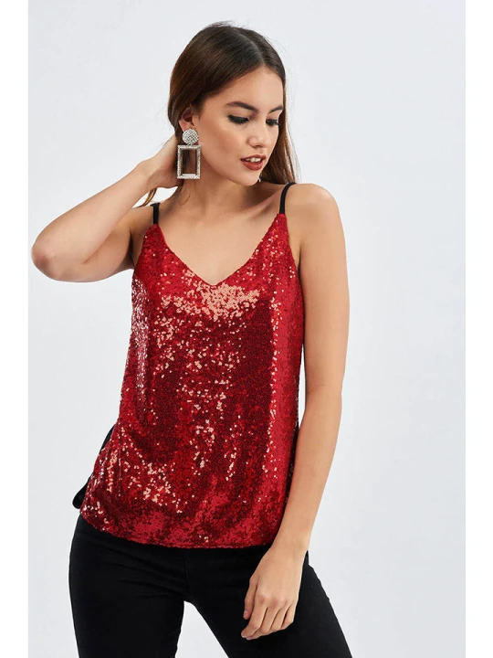 Zdjęcie produktu Milan Kiss Top w kolorze czarno-czerwonym rozmiar: M