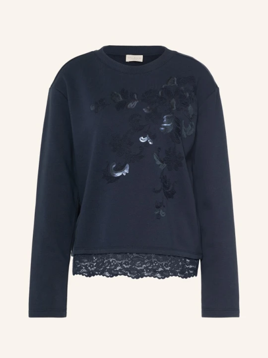 Zdjęcie produktu Milano Italy Bluza Z Cekinami I Koronką blau GRANATOWY