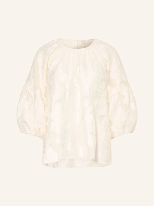 Zdjęcie produktu Milano Italy Bluzka Koszulowa Z Tkaniny Żakardowej Z Rękawami 3 / 4 beige