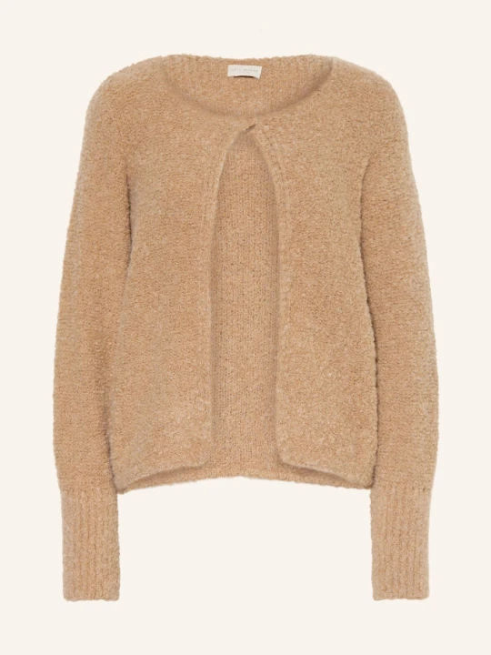 Zdjęcie produktu Milano Italy Dzianinowa Narzutka Z Motywem Bouclé beige