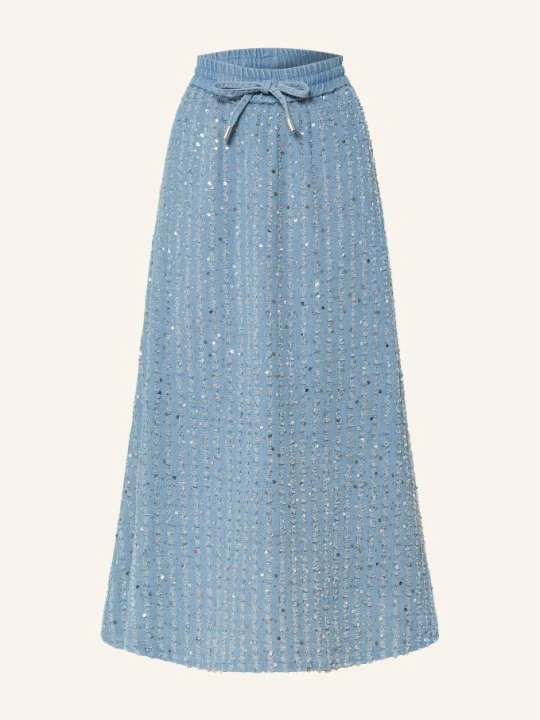 Zdjęcie produktu Milano Italy Spódnica Jeansowa Z Cekinami blau JASNONIEBIESKI