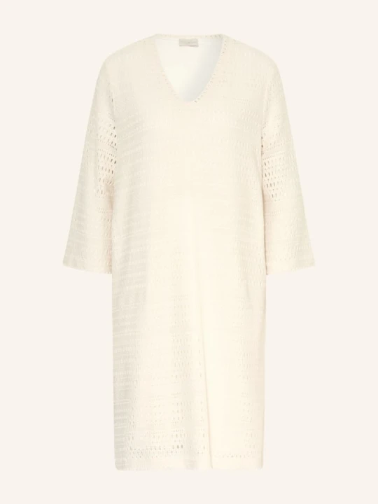 Zdjęcie produktu Milano Italy Sukienka Z Koronki Ażurowanej Z Rękawami 3/4 beige
